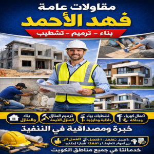 مقاولات عامة فهد الاحمد – ترميمات عامة فهد الاحمد - ابوعبدالله 97740505 – مقاول فهد الاحمد – مقاول بناء فهد الاحمد – مقاول ترميم فهد الاحمد – مقاول رخيص بفهد الاحمد